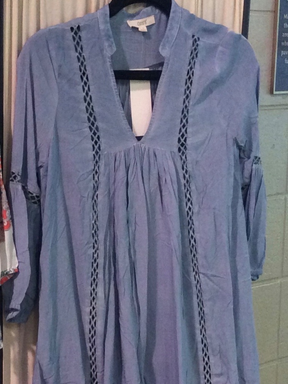 NWT ODDY Small Western Blue Dress Hi Lo Flowing